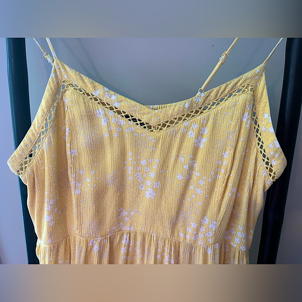 Yellow Floral Ruffle Bottom Sundress - Picture 2 of 4